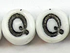 (image for) 6mm White Glass Letter Bead - "Q" - 100 Pack