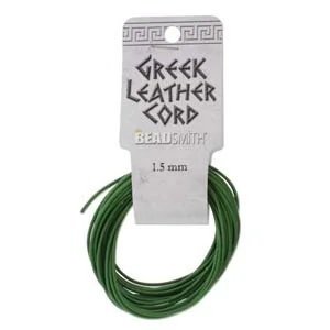 (image for) Grass Green Greek Leather - 2 mm - 5 Meters - Click Image to Close