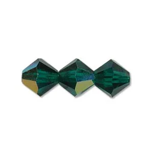 (image for) Preciosa Crystal-3mm Bicone Emerald AB * 144 Pieces