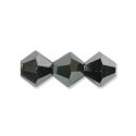 (image for) Preciosa Crystal-4mm Bicone Jet Light Hematite * 144 Pieces
