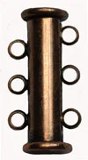 (image for) Antique Copper Plate - 3 Loop Slide Clasp