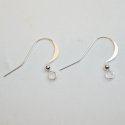 (image for) Silver Plate - Hammered Long Earwire w/ Bead