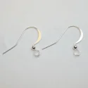 (image for) Silver Plate - Hammered Long Earwire w/ Bead