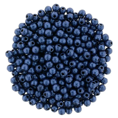 (image for) Czech 3mm Round-Metallic Suede Blue