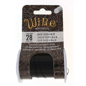 (image for) Tarnish Resistant Wire - 28 Gauge Black * 40 yard spool
