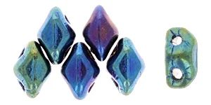 (image for) Czech Mini GemDuo - Blue Iris Metallic. 6mm x 4mm * 10 Grams - Click Image to Close