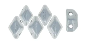 (image for) Czech Mini GemDuo - Matte Metallic Silver. 6mm x 4mm * 10 Grams