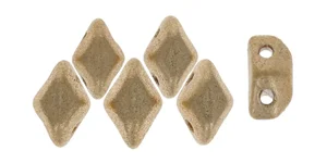 (image for) Czech Mini GemDuo - Matte Metallic Flax. 6mm x 4mm * 10 Grams