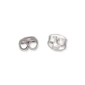 (image for) Stainless Steel Earring Clutch. 5.58 x 4.4 mm. Bag of about 100 Pieces