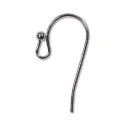 (image for) Black Oxide Finish - Ear Wire with 2mm Ball End * 6 Pairs