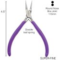 (image for) Super-Fine Round Nose Pliers w/ Spring 4.5"
