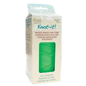 (image for) KNOT-IT! 2-Ply Polyester Waxed Cord * NEON GREEN