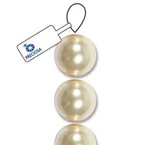 (image for) Preciosa Maxima Crystal Pearls. 10mm Creamrose * 12 Bead Strand