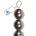 (image for) Preciosa Maxima Crystal Pearls. 10mm Dark Grey * 12 Bead Strand