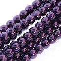 (image for) Czech Glass 4mm Round-Glass Pearls, Purple  * 120 Bead Strand #PRL04-70038