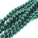 (image for) Czech Glass 4mm Round-Glass Pearls, Deep Emerald  * 120 Bead Strand