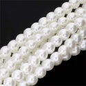 (image for) Czech Glass 3mm Round-Glass Pearls, White * 150 Bead Strand