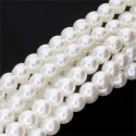 (image for) Czech Glass 4mm Round-Glass Pearls, WHITE  * 120 Bead Strand