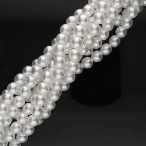 (image for) Czech Glass 6mm Round-Glass Pearls, Bridal White  * 75 Bead Strand