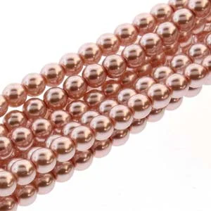 (image for) Czech Glass 4mm Round-Glass Pearls, Rose Creme  * 120 Bead Strand