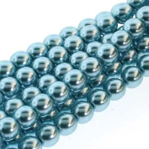 (image for) Czech Glass 3mm Round-Glass Pearls, Cerulean * 150 Bead Strand