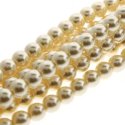 (image for) Czech Glass 6mm Round-Glass Pearls, Cream  * 75 Bead Strand