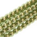 (image for) Czech Glass 4mm Round-Glass Pearls, Olivine  * 120 Bead Strand