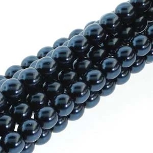 (image for) Czech Glass 4mm Round-Glass Pearls, Montana  * 120 Bead Strand