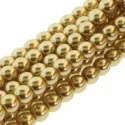 (image for) Czech Glass 4mm Round-Glass Pearls, Gold  * 120 Bead Strand
