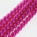 (image for) Czech Glass 4mm Round-Glass Pearls, Hot Pink  * 120 Bead Strand