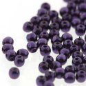 (image for) Czech Glass 2mm Round-Glass Pearls, Purple * 150 Bead Strand