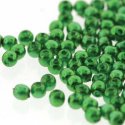 (image for) Czech Glass 2mm Round-Glass Pearls, Xmas Green * 150 Bead Strand