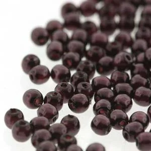 (image for) Czech Glass 2mm Round-Glass Pearls, Bronze * 150 Bead Strand