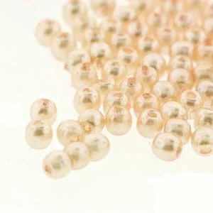 (image for) Czech Glass 2mm Round-Glass Pearls, Cream * 150 Bead Strand