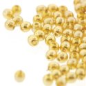(image for) Czech Glass 2mm Round-Glass Pearls, Gold * 150 Bead Strand
