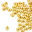 (image for) Czech Glass 2mm Round-Glass Pearls, Gold * 150 Bead Strand