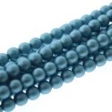 (image for) Czech Glass 4mm Round-Glass Pearls, Matte Cerulean  * 120 Bead Strand