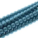(image for) Czech Glass 4mm Round-Glass Pearls, Matte Cerulean  * 120 Bead Strand