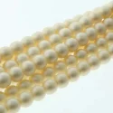 (image for) Czech Glass 6mm Round-Glass Pearls, Matte Cream * 75 Bead Strand