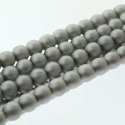 (image for) Czech Glass 4mm Round-Glass Pearls, Matte Silver  * 120 Bead Strand