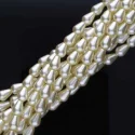 (image for) Czech Glass 6 mm x 4 mm Tear Drop-Glass Pearls, Cream * 80 Bead Strand