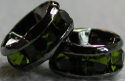 (image for) 4mm Gunmetal Plate Rhinestone Rondelle-OLIVINE-100 pack