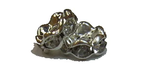 (image for) 6mm Rhinestone Rondelle-Silver/Crystal-100 pack