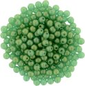 (image for) Czech 2mm Round - Sueded Gold Atlantis Green
