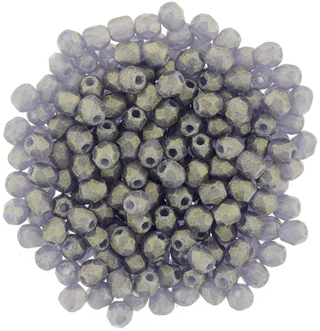 (image for) Czech Fire Polish 2mm-Sueded Gold Tanzanite