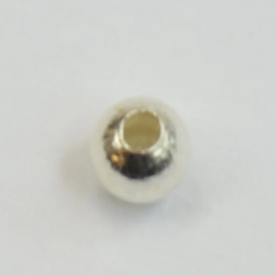 (image for) Silver Plate - 2.4mm Round Bead * Package of 100 Beads.