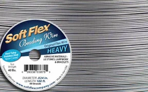 (image for) SoftFlex Beading Wire - Heavy Satin Silver .024 * 30 foot spool