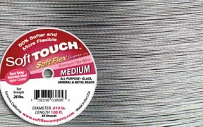(image for) Soft Touch Premium Beading Wire - Medium .019 Satin Silver * 30 Foot Spool