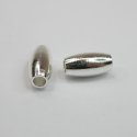 (image for) Silver Plate - 10mm x 5.5mm Seamless Oval Bead * 20 Beads