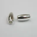 (image for) Silver Plate - 10mm x 5.5mm Seamless Oval Bead-100pk